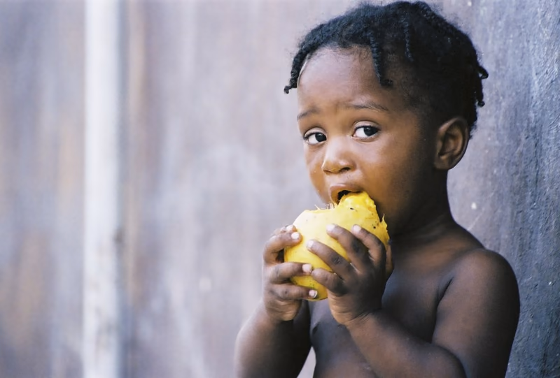 Haitian children receiving support