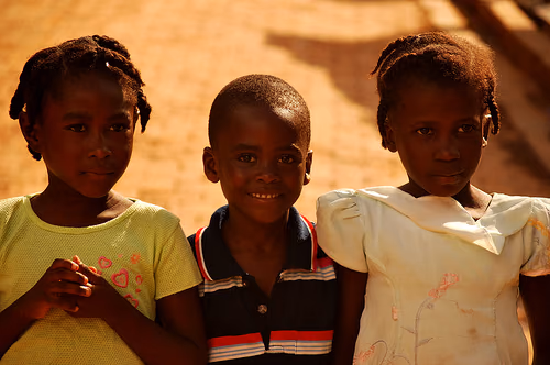 Haitian children receiving support